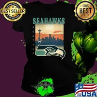 Seattle Seahawks Symbol City Baseball Vintage Style T-Shirt