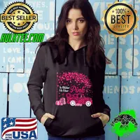 Truck Pumpkin Leopard Autumn Breast Cancer Shirt In October We Wear Pink T-Shirt Hoodie