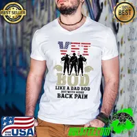 Vet Bod Like Dad Bod But With More Back Pain Veterans Day American Flag T-Shirt Guys V Neck