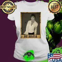 Vintage Pat Benatar Fan Art American rock singer and songwriter T-Shirt Ladies tee