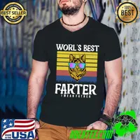 World's Best Farter I Mean Father Fathers Day Cat With Sunglasses Vintage T-Shirt