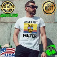 World's Best Farter I Mean Father Vintage Cat with Sunglasses Fathers Day T-Shirt