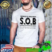 World's Okayest S.O.B Super Outstanding Boss s Guys V Neck
