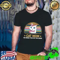 Cat mom the woman the myth the legend vintage sunset T-Shirt Guys V Neck