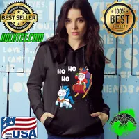 Ho Ho Ho Christmas Santa Unicorn Magical Xmas Santa Claus T-Shirt Hoodie