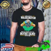 I May Live In Washington But I’ll Always Have The Notre Dame Fighting Irish In My DNA 2023 s Guys V Neck