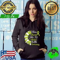 I Wear Green For Mental Health Awareness Mental Health Matters Sunflower T-Shirt Hoodie