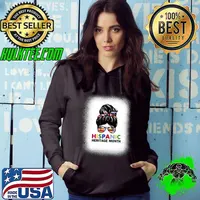 National Hispanic Heritage Month Messy Bun Flags T-Shirt Hoodie