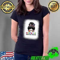 National Hispanic Heritage Month Messy Bun Flags T-Shirt