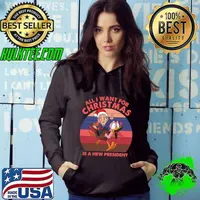 All I Want For Christmas Is A New President Joe Biden And Turkey Vintage Sunset T-Shirt Hoodie