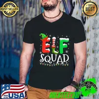 Elf Family Christmas Matching Pajamas Xmas Elf Squad Lights T-Shirt