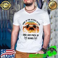 Home of the wicked witch and her pack of bear vintage sunset halloween T-Shirt