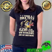 I took dna god veteran is my father are my brother cross american flag shirt