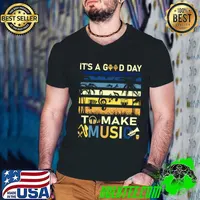 It's A Good Day To Make Music Vintage Musician Band Music Palms Tree T-Shirt