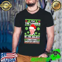 Joe Biden I’m the winner of the ugliest christmas sweater contest shirt