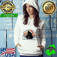 On the Naughty list and I regret nothing black cat wear santa hat vintage xmas T-Shirt Hoodie
