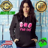 Pink out coffee autumn football breast cancer s Hoodie
