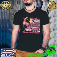They whispered to her the storm tackle breast cancer strong girl leopard flower s Guys V Neck
