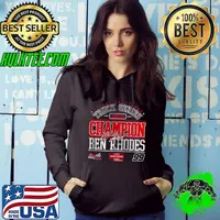 Ben Rhodes Checkered Flag Sports Black 2023 Nascar Craftsman Truck Series Champion s Hoodie