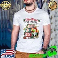 Christmas Movie And Chill Movie Cassette s Guys V Neck