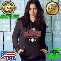 Crimson Indiana Hoosiers 2023 Big Ten Men’s Soccer Regular Season Champions Locker Room Shirt Hoodie