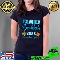 Family Hanukkah 2023 Love And Light Jewish Family Matching T-Shirt Ladies Tee