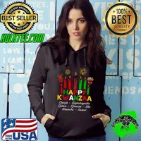 Happy Kwanzaa Seven Candles Principles Africa Celebration T-Shirt Hoodie