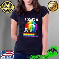 I Lickd It So Mine Lgbt It Lips Rainbow Shirt Ladies Tee