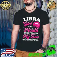 Libra Girl If My Mouth Astrology Birthday Zodiac Lips T-Shirt Guys V Neck