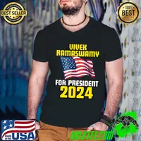 Vivek Ramaswamy Republican Candidate 2024 President Vote American Flag T-Shirt Guys V Neck