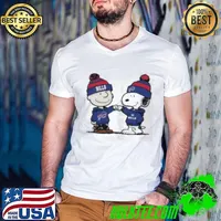 Charlie Brown and Snoopy NFL Buffalo Bills football go Bills cartoon s Guys V Neck
