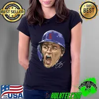 Corey Seager American professional baseball shortstop for the Texas Rangers Signature Scream T-Shirt Ladies Tee