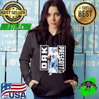 Dallas Cowboys football Dak Prescott 4 player action pose signature draw s Hoodie