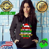 Dear Santa All Want Is A Fat Bank Account Skinny Body Please Don't Last Years Santa Hat Christmas T-Shirt Hoodie