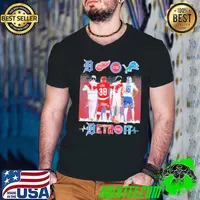 Detroit Lions, Detroit Pistons, Detroit Tigers And Detroit Red Wings Name Player Signaturers Shirt Guys V Neck