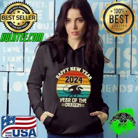 Funny happy New Year 2024 Years of The Dragon Vintage Chinese New Year 2024 T-Shirt Hoodie