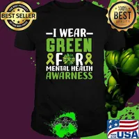 I Wear Green For Mental Health Awareness Month Ribbon Green T-Shirt