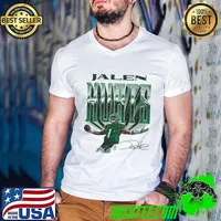 Jalen Hurts Signature American football quarterback for the Philadelphia Eagles Pose T-Shirt Guys V Neck