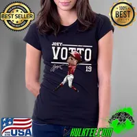 Joey Votto Signature Canadian professional baseball first baseman Cincinnati Cartoon T-Shirt Ladies Tee