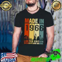 Made In 1966 Limited Edition 58 Years Of Being Awesome Vintage T-Shirt Guys V Neck