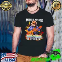 Music Is My Drug Jerry Garcia Is My Dealer 2024 s Guys V Neck