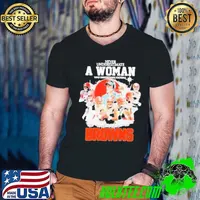 Never Underestimate A Woman Who Understands Football And Loves Cleveland Browns Signatures Shirt Guys V Neck