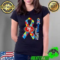 NFL San Francisco 49ers Crucial Catch Intercept Autism Shirt Ladies Tee