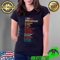 Original 55 Burgers 55 Fries 55 Peppers 155 Taters Retro My 2024 Breakfast T-Shirt Ladies Tee