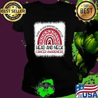 Rainbow In April We Wear Burgundy White Head And Neck Cancer Awareness Ribbon T-Shirt