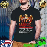 Slayer 43th Anniversary 1981 – 2024 Thank You For The Memories Signatures s Guys V Neck