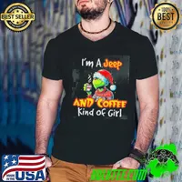 The Grinch I’m A Jeep And Coffee Kind Of Girl Christmas Shirt Guys V Neck