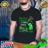 Top elephant Bile Duct Cancer Love Life Hate The Disease And Fights Butterflies Warrior Green Ribbon T-Shirt Guys V Neck