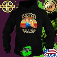 Vintage feminists the soul of a witch the fire of a lioness strong woman vintage s Hoodie