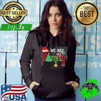 We Are Family Christmas Tree Santa Hat Xmas Elf Candy Cane Shirt